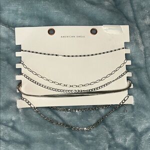 American Eagle Outfitters Silver Chain Necklace Set